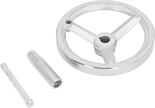 Lathe Handwheel 160MM Cast Iron Chrome Plated Hand Wheel with Removable Handle Milling Grinding Machine - Poueer