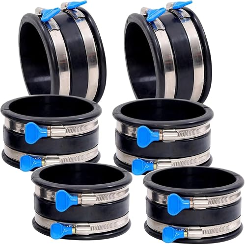 Dust-proof flexible cuff with stainless steel hose clip, flexible PVC connector for plastic and iron pipe connections, connector port dust collection fittings (4 inches,) - Poueer