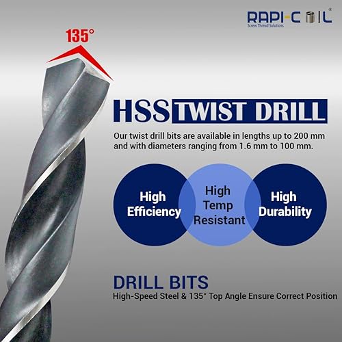 7/16-14 UNC Thread Repair Helicoil Kit, HSS M2 Tap & Drill, SS 304 Wire Inserts - Made in India - Poueer