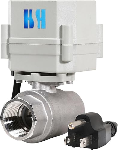 3/4' DN20 110-230VAC Normally Closed CF8/Stainless Steel 304 Motorized Electrical Ball Valve With U.S. Plug - Poueer
