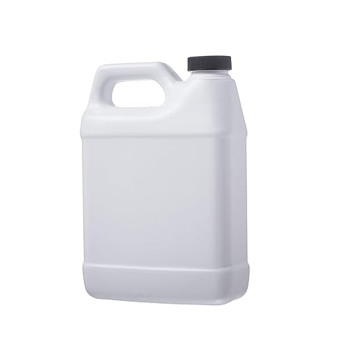 Consolidated Plastics Rectangular F-Style Bottle with Cap, HDPE, White, 32oz, 12 Piece - Poueer