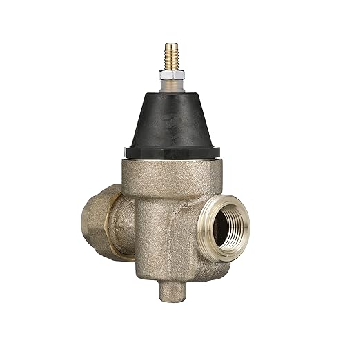 Watts LFN45B Series 3/4' Lead-Free Cast Copper Silicon Alloy Water Pressure Reducing Valve, Double Union Solder Inlet and Outlet, Elastomer Disc, Adjustable Pressure 25 to 75 psi, Maximum 400 psi - Poueer