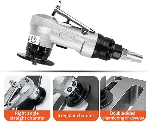 Mini Pneumatic Chamfering Machine,JIUNENG Metal Edge Beveler with Replace Blades 8pc（C 45 Degree/R1.5 Arc) and Bearings 4pc - Poueer