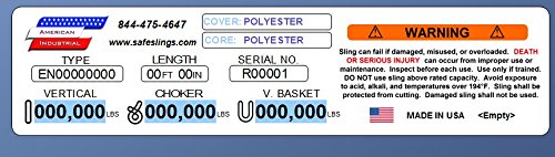 / 3 3/4' Body/Eye to Eye Polyester Round Sling - White / 12 Ft. Long / Ee180X12' / 16,800 Lbs. Vertical - Poueer