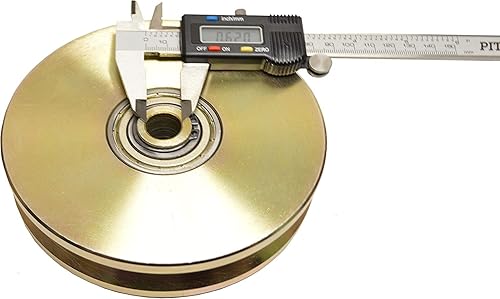 JM Steel 6' V Groove Wheel with Double Bearing Sliding Gate 5000 Pound Roller Slide, Screw, Bolt, Nut, Flat Washer and Tension Washer. 2 Units, 1 Pair. - Poueer