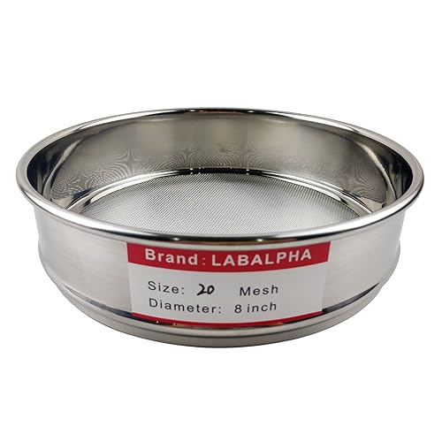LABALPHA 300 Mesh Lab Sieves, #300 Mesh Test Sieve, 8'' Diameter, 304 Stainless Steel Wire Cloth (0.054mm) - Poueer