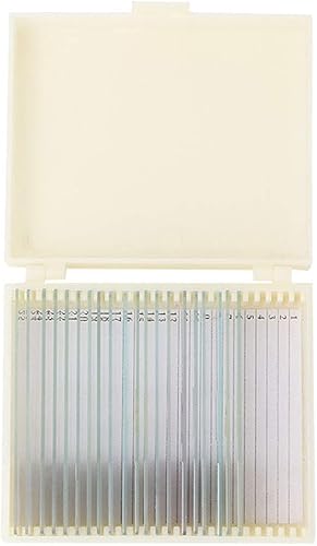20pcs Microscope Slides Biology And Pathology Prepared Microbiological Bacterial Specimens Microscope Slide Set with Plastic Box - Poueer