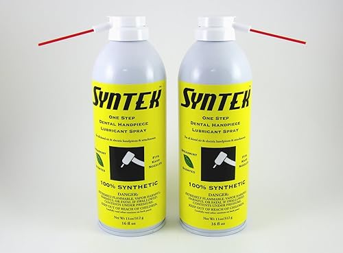 Syntek 100% Synthetic Dental Handpiece Lubricant Aerosols (2 Pack) Made in The USA - Poueer