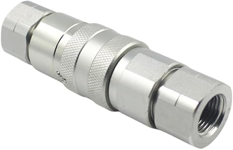 1/2'' NPT Flat Face Hydraulic Quick Connect Coupling Set Skid Steer Loader Quick Disconnect Coupler with Dust Caps ISO12.5 - Poueer