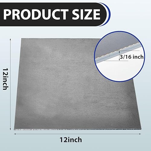 Therwen 1 Pcs 3/16 x 12' x 12' Steel Plate A36 Steel Sheet Plate Flat Metal Plate for Cutting Industrial Use - Poueer