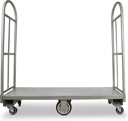 Heavy Duty, Narrow Aisle U-Boat Platform Truck Dolly, 16x60 Steel Deck, 2000 Lbs. Capacity - Poueer