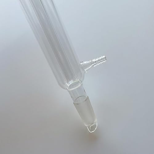 Liebig Condenser, Borosilicate Glass Liebig Condenser with 24/40 Joints, 400mm Jacket Length & 10mm Glass Hose Connection, Lab Glassware - Poueer