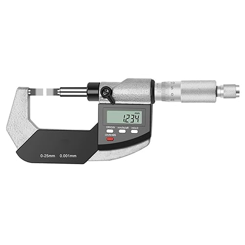 Blade Outside Micrometer with 0-1'/0-25mm Measuring Range Electronic Micrometer Measuring Tool, Inch/Metric - Poueer