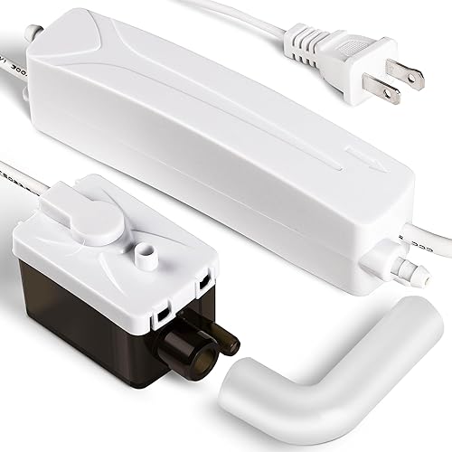66 FT Max Head 10.6 GPH Mini Split HVAC Condensate Pump, 110-240V w/Automatic Safety Switch, AC Condensate Removal for Air Conditioner System, Furnace, Dehumidifier, Ice Maker - Poueer