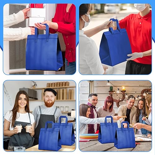 Hushee 200 Pcs Insulated Take out Bags Bulk Thermal Insulation Take Away Bags Disposable 10.24x11.02x6.69 Inch for Grocery Lunch Hot Cold Frozen Food Delivery Shipping Cooler(Black) - Poueer