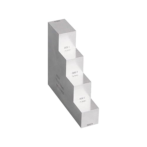 8 Step Test Calibration Block Step Wedge for Thickness Ultrasonic Thickness Gauge #1018 Steel 1.0'' 2.0'' 3.0'' 4.0'' 1.5'' 2.5'' 3.5'' 4.5'' with Air-Tight Plastic Storage Box - Poueer