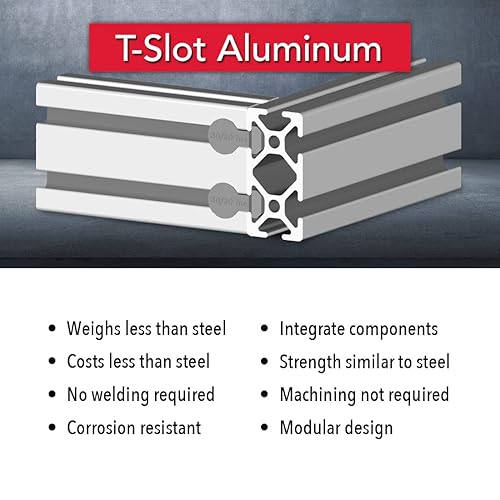 8020, 25-2550, 25 Series 25mm x 50mm T-Slotted Aluminum Extrusion DIY Extruded Linear Slot Bar Rail Metric 80/20 (Black Anodize, 1830mm Long) - Poueer