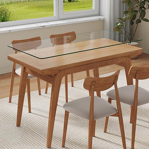 Clear Tempered Glass Tabletop 24x48 Inch with High-Temperature and Scratch Resistance, Easy to Clean, Suitable for Various Occasions - Poueer