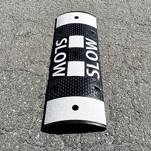 IMPERIAL STANDARD 6' Speed Bump - Slow Down Speed Bumps for Asphalt - Black Speed Humps - 6 Foot Portable Speed Bump - Rubber Speed Bumps - Speed Bumps for Road and Driveway (6' Speed Bump) - Poueer