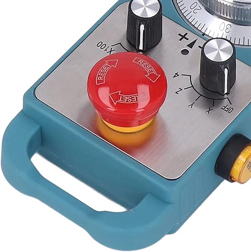 CNC Handwheel, 100PPR CNC Electronic Handwheel with Emergency Stop Button, 4 Axes CNC Handwheel Controller Manual Pulse Generator - Poueer