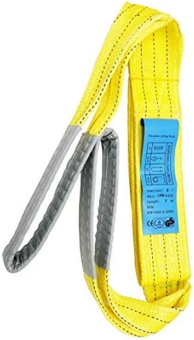 SUPERLIFT 3' Wide x 16' Length 2 Ply Nylon Lifting Sling, Eye & Eye, Heavy Duty, 6600 lbs Vertical, 5280 lbs Choker, 13200 lbs Basket Load Capacity, Yellow - Poueer