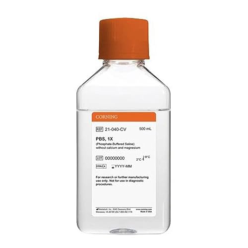 21-040-CV Phosphate Buffered Saline, 1X, Without Calcium and Magnesium, 500 mL, 500 mm (Pack of 6) - Poueer