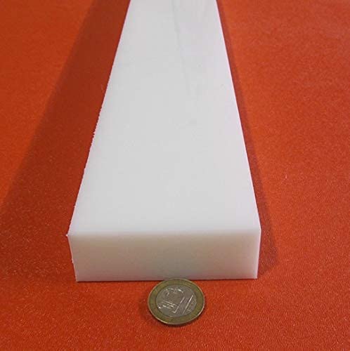 White HDPE (High Density Polyethylene) Rectangular Bar 1.00' (1') x 3.00' (3') x 48' 1 pc - Poueer