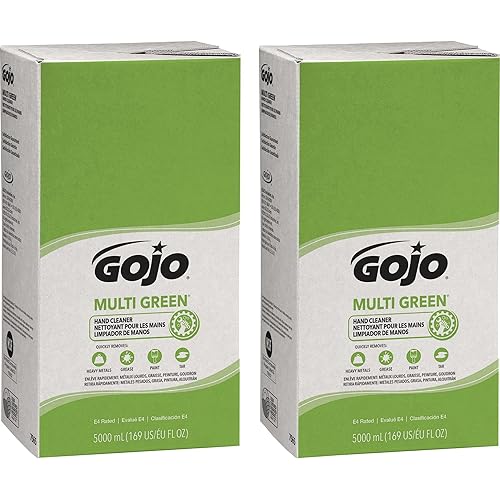 GOJO MULTI GREEN Hand Cleaner, Natural Citrus Solvent, 2000 mL, USDA Certified Biobased Product Hand Cleaner with Natural Pumice Refill PRO TDX Push Style Dispenser (Pack of 4) - 7265-04 - Poueer