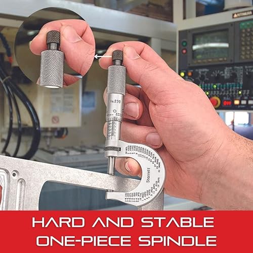 Starrett Outside Micrometer with One-Piece Spindle, Satin Chrome Finish and Advanced Sleeve Design - Quick and Easy Adjustment, 2-3' Range, .001' Graduations - 436.1XRL-3 - Poueer
