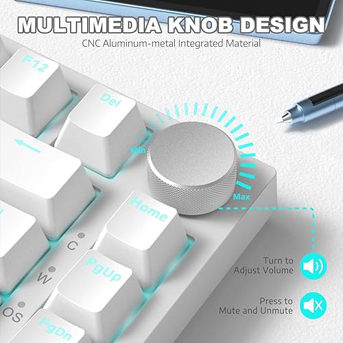 ATTACK SHARK X820ULTRA Wireless Gaming Mechanical Keyboard with TFT Smart Display&Knob,Side Printed PBT,Gasket Mounted 75% TKL Keyboard,BT5.0/2.4GHz/USB-C,RGB Backlit（White Contour,Shark Switch - Poueer