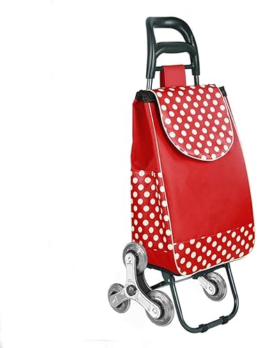 Hand Trucks Stair-Climbing Shopping Cart, Metal Frame 6-Wheel Multifunctional Shopping Cart, Multifunctional Luggage Cart with Wheels Trolleys(B) - Poueer