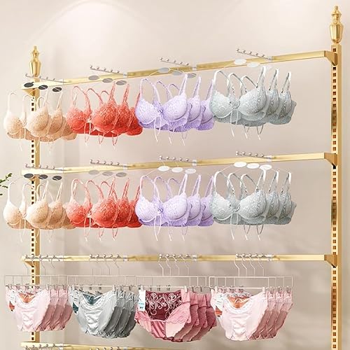 Large Lingerie Garment Rack Metal Clothing Stand for Bras, Panties, Beachwear Retail Store Storage Organizer Lingerie & Apparel Display Rack(Black,47X16X71IN) - Poueer