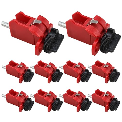 Universal Multi-Pole Circuit Breaker Lockout Compatible with Most Two or Three Pole Breakers, Pack of 10 - Poueer