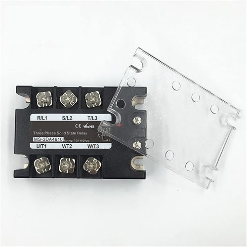 TSR-10DA SSR-10DA Three Phase Solid State Relay DC 5-32V Input Control AC 90~480V Output Load 10A 3 Phase SSR High Power DA4810 1Pcs - Poueer