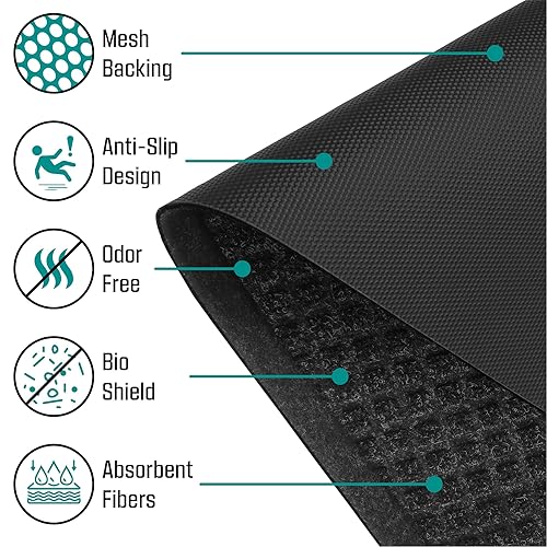 12 Pack - Professional Urinal Floor Mats for Men Bathroom | Non-Slip Urinal Mats | Disposable Bathroom Urinal Pads for Commercial Restrooms - Poueer