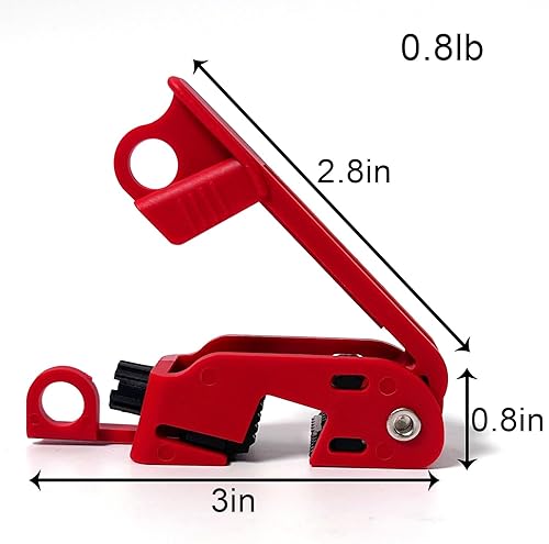 12-Pack Circuit Breaker Lockout Kit – OSHA Compliant Loto Device for Single/Double Toggle Switches, Heavy-Duty Nylon with Universal Fit (Red, 5-Year Warranty) - Poueer
