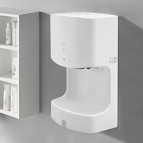 Automatic Hand Dryer 1000W Automatic Jet Hand Dryer with Drip Tray Hand Dryer Electric Automatic Air Hand Dryers Commercial Hand Dryer with Plug and Drain Tank for Industry Business Restrooms - Poueer