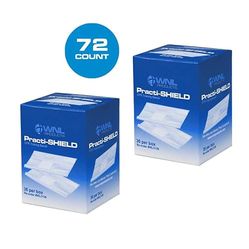 WNL Products WL3120CP CPR Practi-Shield Manikin Training Protector - 200 Shields - Poueer