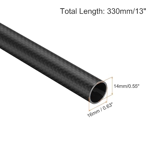 uxcell 4Pcs Carbon Fiber Tubes 25 x 27 x 500mm Matte Surface Rod 3K Roll Wrapped Carbon Round Tubing for RC Airplane Quadcopter Multicopter - Poueer