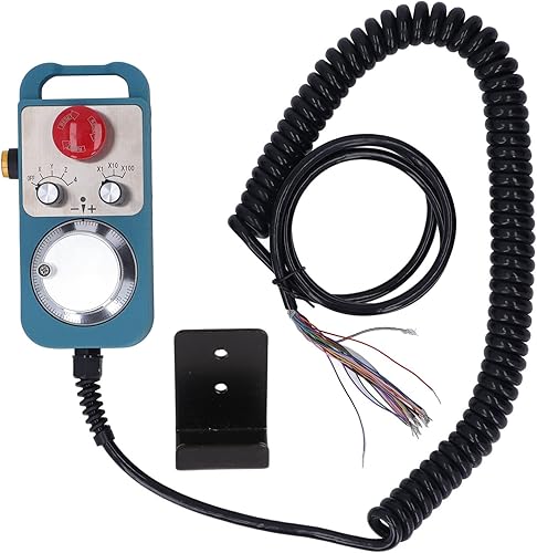 CNC Handwheel, 100PPR CNC Electronic Handwheel with Emergency Stop Button, 4 Axes CNC Handwheel Controller Manual Pulse Generator - Poueer