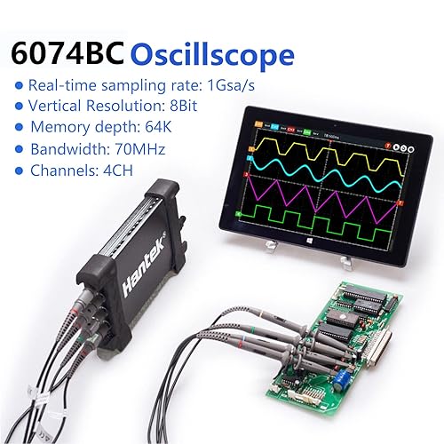 Hantek 6074BC 4-CH Oscilloscope 70Mhz 1GSa 23-pc Set - Poueer
