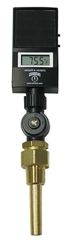 Winters TSD Series Industrial 9IT Digital Thermometer, Solar Powered Display, 3/4' NPT Connection, Brass Thermowell, 3-1/2' Stem, -45 to 260 Degrees C, -50 to 320 Degrees F, Accuracy of + or - 1% of Reading - Poueer