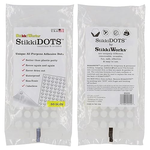StikkiWax Removable Glue Dots, 50 Dots/Pack, 6/Pack (STK02050) - Poueer