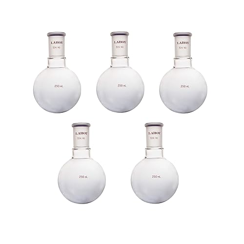 Laboy Glass 1000mL Single Neck Round Bottom Boiling Flask Heavy Wall with 24/40 Joint Heating Reaction Receiving Flask Organic Chemistry Lab Glassware - Poueer