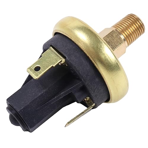 SPDT 20psi±3psi 1/8 NPT Male 1/4 Blade Adjustable Air Pressure Switch Pressure Control Compatible with Air Oil Water and Vacuum Applications - Poueer