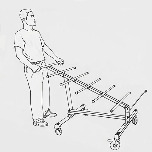 Heavy - Duty Wire Pulling Cart, 5 - Level Axles Professional Wire Spool Dispenser, for Bulk Cable Handling, 55 L x 30 W x 40 H inches, Blue - Poueer