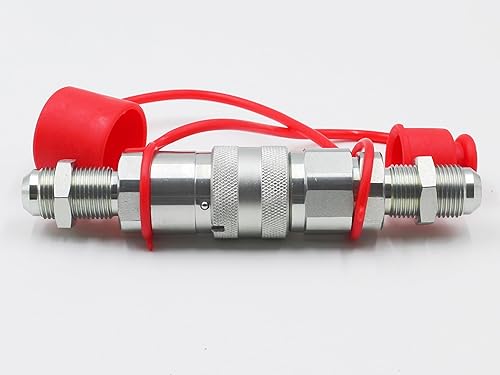 Flat Face Hydraulic Quick Connect Couplers 1/2'' Body 5/8'' JIC(UNF7/8''), Hydraulic Quick Disconnect #10 JIC Bulkhead Skid Steer Mount ISO16028 - Poueer