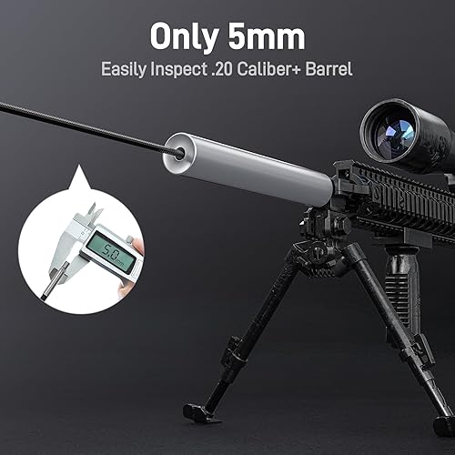 Teslong Rifle Borescope for Phone & PC, USB C Bore Scope Camera with Lights & Mirror Set, Fits .20 Caliber & Larger, Flexible Gun Cleaning Camera, Compatible with iPhone 15/16 & USB-C Android Devices - Poueer