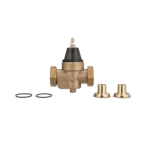Watts LFN45B Series 3/4' Lead-Free Cast Copper Silicon Alloy Water Pressure Reducing Valve, Double Union Solder Inlet and Outlet, Elastomer Disc, Adjustable Pressure 25 to 75 psi, Maximum 400 psi - Poueer