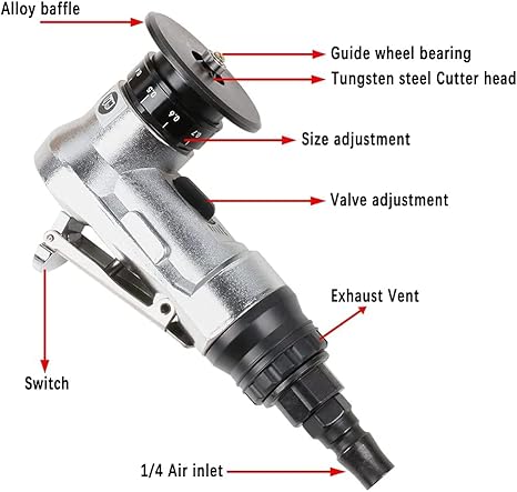 Mini Pneumatic Chamfering Machine,JIUNENG Metal Edge Beveler with Replace Blades 8pc（C 45 Degree/R1.5 Arc) and Bearings 4pc - Poueer
